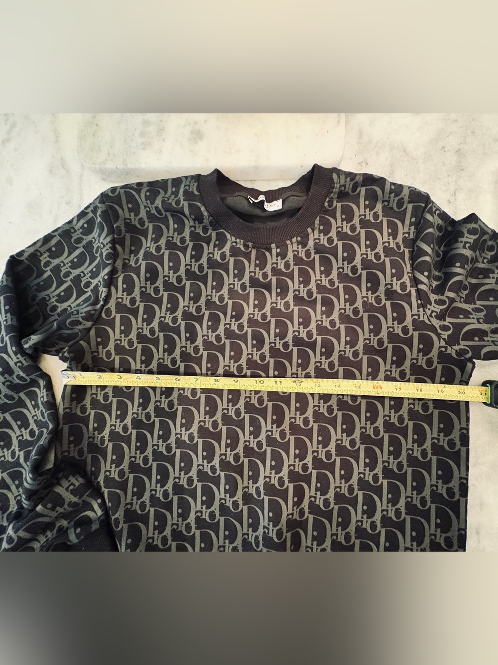 Dior Black Tonal Logo Crewneck Sweater